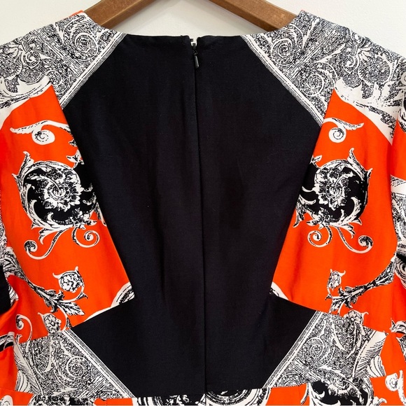 ASOS Maternity Black Orange Scarf Print Sheath Shift Dress Size 12 - Picture 8 of 10